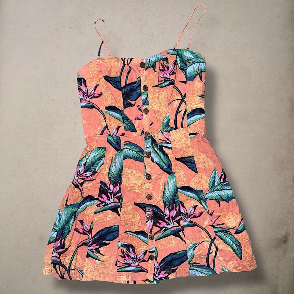 Kimchi Blue Lilyanna Linen Hawaiian Mini Dress - Size 8